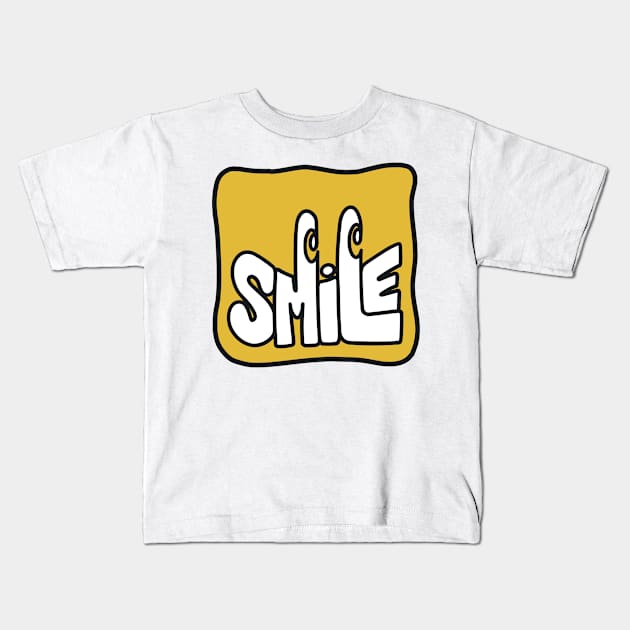 Outline Smile Kids T-Shirt by mongdrawings